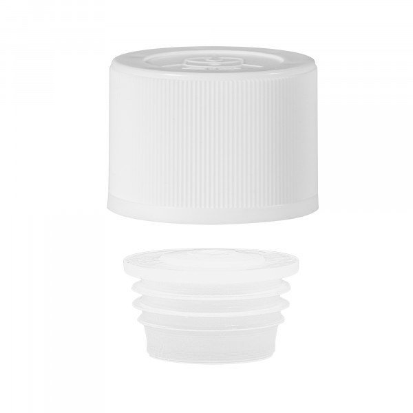 Childproof screwcap PP + insert white 24.410