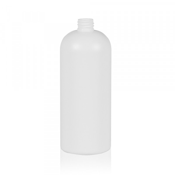 1000 ml bottle Basic Round HDPE white 28.410