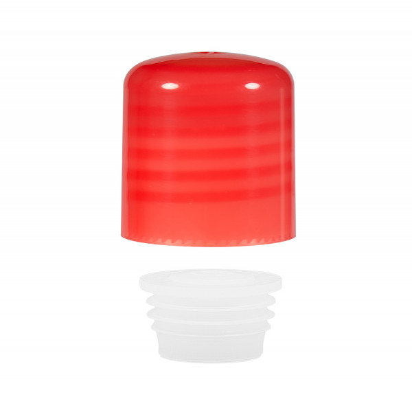 Screwcap + insert PP red 24.410