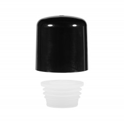 Screwcap + insert PP black 24.410